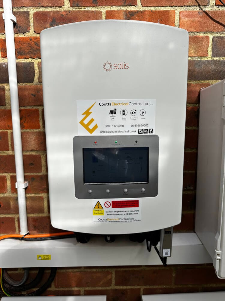 Battery storage and inverter installation by Coutts Electrical Contractors — photograph 9 of 10
