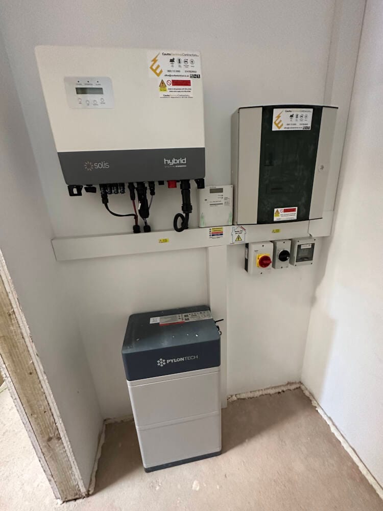 Battery storage and inverter installation by Coutts Electrical Contractors — photograph 1 of 10